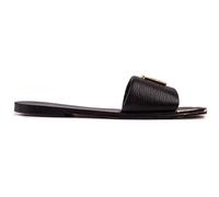 DKNY Women's Gracen Flat Leather Slides, Black, 8.5