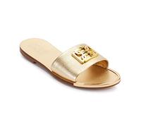 DKNY Women's Gracen Flat Leather Slides, Gold, 6.5