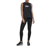 DKNY Women's Logo Tank Top Shirt, Black, X-Klein