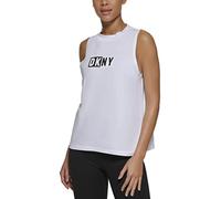 DKNY Women's Logo Tank Top, White, Klein