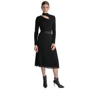 DKNY Women's Long Sleeves Cutout Mock Neck Shirt, Black, Medium