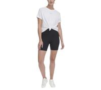 DKNY Women's Metallic Bubble Logo Shirt, White, Large