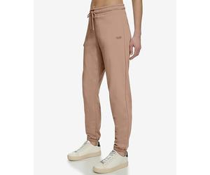 DKNY Women's Metallic Logo Everyday Sweatpants, Praline, L