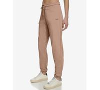 DKNY Women's Metallic Logo Everyday Sweatpants, Praline, M