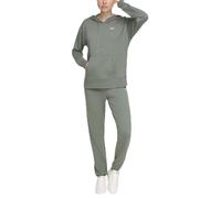 DKNY Women's Metallic Logo Hoodie, Duck Green, Small