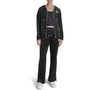 DKNY Women's Rhinestone Logo Full Zip Hoodie, Black, Medium