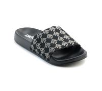DKNY,WOMEN'S SANDALS,ZELLA - FLAT SLIDE, BLK/NICKEL,7