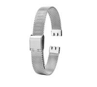 DKWOIS 12MM 17 19MM Milanaise-Band Kompatibel mit Swatch Metallarmband Konkav-konvexe Uhrenkette YVS401G YVS405G Herren- und Damen-Stahlarmband(12mm-silver,12mm)