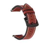 DKWOIS 18 mm, 19 mm, 20 mm, 21 mm, 22 mm, 24 mm Uhrenarmband, Retro-Uhrenarmband aus echtem Leder, Universal-Uhrenarmbänder, Armband aus Rindsleder(Wine Red,20mm)
