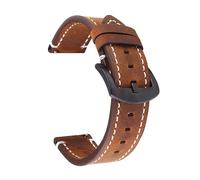 DKWOIS 18 mm, 19 mm, 20 mm, 21 mm, 22 mm, 24 mm Uhrenarmband, Retro-Uhrenarmband aus echtem Leder, Universal-Uhrenarmbänder, Armband aus Rindsleder(Coffee,21mm)