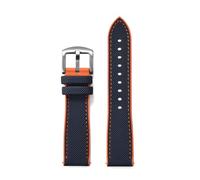 DKWOIS 18 mm, 20 mm, 22 mm, 24 mm Hybrid-Uhrenarmband aus FKM-Fluorkautschuk, weiches FPM-Armband mit Schnellverschluss, kompatibel mit allen wasserdichten Uhren(Blue orange 1,22mm)