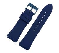 DKWOIS 22 mm Gummiarmband kompatibel mit GUESS W0247G3 W0040G3 W0040G7 Serie Uhrenarmband Blau Schwarz Herren Silikon Sportarmband(Blue)