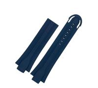 DKWOIS 24 mm x 12 mm Lug End Fluorkautschuk-Armband Herren Kompatibel mit Oris AQUIS 7730 7740 Armband Silikonband Edelstahl Faltschließe(Blue-no buckle)