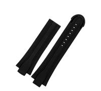 DKWOIS 24 mm x 12 mm Lug End Fluorkautschuk-Armband Herren Kompatibel mit Oris AQUIS 7730 7740 Armband Silikonband Edelstahl Faltschließe(Black-no buckle)