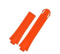 DKWOIS 24 mm x 12 mm Lug End Fluorkautschuk-Armband Herren Kompatibel mit Oris AQUIS 7730 7740 Armband Silikonband Edelstahl Faltschließe(Orange-no buckle)