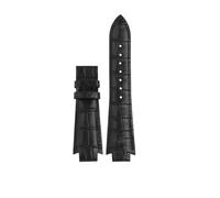 DKWOIS 24x14mm Rindsleder Armband for 1853 Tissot T60 Strap Gürtel L875/975K Serie Armband Konvexen Ende uhr Strap Zubehör(Black no buckle)