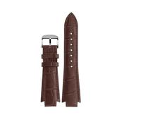 DKWOIS 24x14mm Rindsleder Armband for 1853 Tissot T60 Strap Gürtel L875/975K Serie Armband Konvexen Ende uhr Strap Zubehör(Brown silver pin)