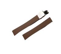 DKWOIS Fluorkautschuk-Uhrenarmband, 18 mm, 20 mm, 21 mm, 22 mm, Schnellverschluss, Schmetterlingsschnalle, FKM-Armband, kompatibel mit Zuschneidbarem(Brown,20MMX16MM_ROSE GOLD)