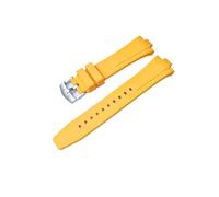 DKWOIS Fluorkautschuk-Uhrenarmband, kompatibel mit Citizen TSUYOSA Collection NJ0150 NJ0151ME FKM-Uhrenarmbänder, Herren- und Damenarmband, bunt(Yellow)