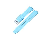 DKWOIS Fluorkautschuk-Uhrenarmband, kompatibel mit Citizen TSUYOSA Collection NJ0150 NJ0151ME FKM-Uhrenarmbänder, Herren- und Damenarmband, bunt(Sky Blue)