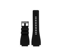 DKWOIS Kompatibel mit Bell & Ross B&R BR-01 BR-03 Armband Leder Uhrenarmbänder Herrenarmband Handgelenk Gürtel Armband 34 * 24mm Konvex(B Black silicone BK)