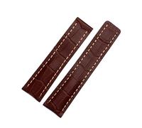 DKWOIS Kompatibel mit Breitling Herren-Armband aus echtem Leder Avenger/Navitimer Premier, Faltschließe, weiches Armband, 22 mm, 24 mm(B brown no clasp,24mm)