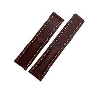 DKWOIS Kompatibel mit Breitling Herren-Armband aus echtem Leder Avenger/Navitimer Premier, Faltschließe, weiches Armband, 22 mm, 24 mm(A brown no clasp,24mm)