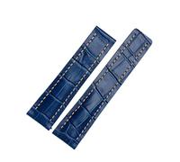 DKWOIS Kompatibel mit Breitling Herren-Armband aus echtem Leder Avenger/Navitimer Premier, Faltschließe, weiches Armband, 22 mm, 24 mm(B blue no clasp,24mm)