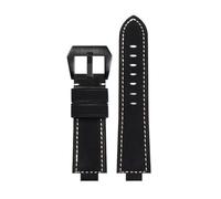 DKWOIS Kompatibel mit CASIO GST-B400/GST-B200 Uhrenarmband aus Leder, Rindsleder, 24 x 14 mm konvex, 24 x 16 mm konvex(Black black buckle,16mm)