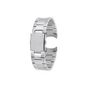 DKWOIS Kompatibel mit Casio MDV106 Edelstahl-Armband mit gebogenem Ende MTP-1374 MTP-1375 MDV-106 Armbandkette aus massivem Metall, 22 mm, Herrenarmband(1374 medium light)