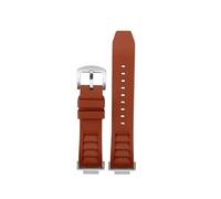 DKWOIS Kompatibel mit Casio Strap GM-5600 DW5600/DW5610 GM-110 Serie Fluoro Gummi Armband Sport Silikon herren Uhr Zubehör 16mm(Brown-Silver)