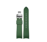 DKWOIS Kompatibel mit Citizen Blue Angel Radio Wave Curved Blue Rubber Watchband AT8020-54L 8020-03l Dunkelblaues Herren-Uhrenarmband aus Silikon, 22 mm(Dark green-steel F)
