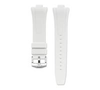 DKWOIS Kompatibel mit Citizen NJ0150 NJ0151 NJ0158 Uhr Fluorkautschukband FKM Armband Herrenarmband Schnellverschluss-Armband(Bianco)