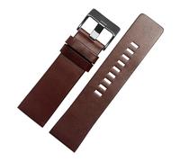 DKWOIS Kompatibel mit Diesel Leder Uhrenarmband DZ7332 DZ7314 DZ7311 DZ7332 Herren Armbanduhr Band Armband Zubehör 26MM 28MM 30MM 32M(Dark brown black,22mm)