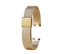 DKWOIS Kompatibel mit Gucci Uhrenarmband aus massivem Edelstahl YA141401 YA141505 Damen GC Strap Notch Milan(Gold)