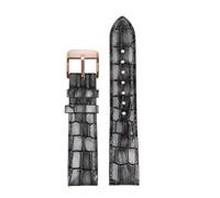 DKWOIS Kompatibel mit jedem Uhrenarmband aus Kalbsleder mit Krokodilstruktur, 18 mm, 20 mm, 22 mm, Blau, Grün, Braun, Grau, Zubehör for Herrenuhren(Grey Rose gold,18mm)