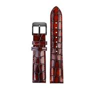 DKWOIS Kompatibel mit jedem Uhrenarmband aus Kalbsleder mit Krokodilstruktur, 18 mm, 20 mm, 22 mm, Blau, Grün, Braun, Grau, Zubehör for Herrenuhren(Brown black,18mm)