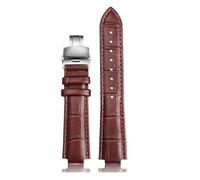DKWOIS Kompatibel mit LV-Uhrenarmband for Louis Vuitton Tambour Series Mouth 10 12 mm Uhrenarmband Herren Damen Q114k Q1121 Lederarmband(Brown silver B,21.12mm)