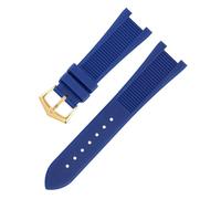 DKWOIS Kompatibel mit Patek Philippe Nautilus 5711 5712 5726 Gummi-Armbandadapter, konvex, Edelstahl, Herren-Silikon-Uhrenarmband, Zubehör(B Blue-Gold Buckle)