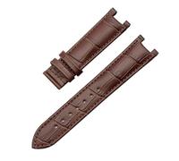DKWOIS Lederarmband Kompatibel mit GC Guess Uhrenarmband Schmetterlingsschnalle Armband 20 * 11mm 22 * 13mm Männer und Frauen Rindslederarmband(Brown no buckle,22-13mm)