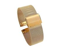 DKWOIS Milanaise-Armband aus Edelstahl, Ersatzarmband, 12 mm, 14 mm, 16 mm, 18 mm, 20 mm, 24 mm, Schnellverschluss, 0,6 mm Maschenweite(Gold,22mm)
