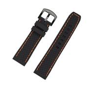 DKWOIS Outdoor-Sport-Silikon-Uhrenarmband, geeignet for Tissot, Mido, Casio, universelles Herren-Silikonband(B BK Oran line BK,24mm width)