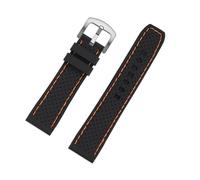 DKWOIS Outdoor-Sport-Silikon-Uhrenarmband, geeignet for Tissot, Mido, Casio, universelles Herren-Silikonband(B BK Oran line SK,22mm width)