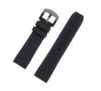 DKWOIS Outdoor-Sport-Silikon-Uhrenarmband, geeignet for Tissot, Mido, Casio, universelles Herren-Silikonband(B BK blue line BK,24mm width)