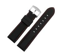 DKWOIS Outdoor-Sport-Silikon-Uhrenarmband, geeignet for Tissot, Mido, Casio, universelles Herren-Silikonband(A BK Oran line SK,24mm width)