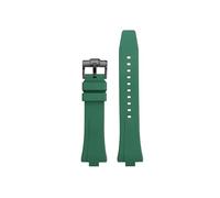 DKWOIS Schwarz Blau Gelb Fluorkautschuk Uhrenzubehör Kompatibel mit Citizen MECHANICAL NJ0150 NJ0151 NJ0155 Gummiarmband(Green-Black)
