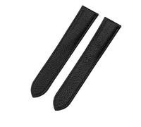 DKWOIS Uhrenarmband aus echtem Leder, kompatibel mit Cartier Tank London Solo, weich, bequem, mit Litschi-Muster, Uhrenarmband, Zubehör, 20, 22, 23, 24, 25 mm(Black no buckle,20mm)