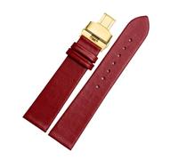 DKWOIS Ultradünnes Uhrenarmband aus echtem Leder, kompatibel mit DW Rossini Longines, weiches Rindsleder, Herren- und Damenarmband, 12 14 15 16 18 20 22 mm(Red-gold butterfly,20mm)