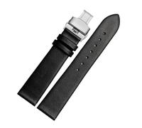 DKWOIS Ultradünnes Uhrenarmband aus echtem Leder, kompatibel mit DW Rossini Longines, weiches Rindsleder, Herren- und Damenarmband, 12 14 15 16 18 20 22 mm(Blacksteel butterfly,14mm)