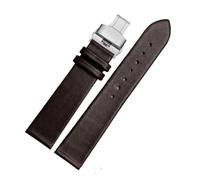 DKWOIS Ultradünnes Uhrenarmband aus echtem Leder, kompatibel mit DW Rossini Longines, weiches Rindsleder, Herren- und Damenarmband, 12 14 15 16 18 20 22 mm(Brownsteel butterfly,17mm)